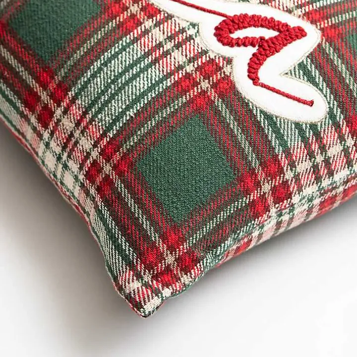 Red Plaid Fa La La Christmas Pillow