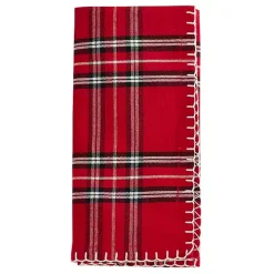 Red Plaid Whipstitch Napkins, Set of 4