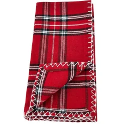 Red Plaid Whipstitch Napkins, Set of 4