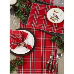 Red Plaid Whipstitch Napkins, Set of 4