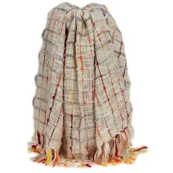 Red Primitive Squares Handloomed Throw Blanket