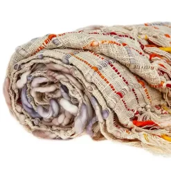 Red Primitive Squares Handloomed Throw Blanket