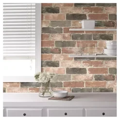 Red Reclaimed Brick Peel & Stick Wallpaper