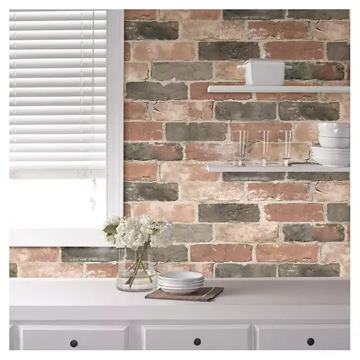 Red Reclaimed Brick Peel & Stick Wallpaper