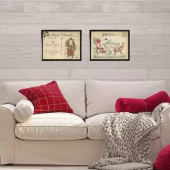 Red Santa Post Card Christmas Art Print