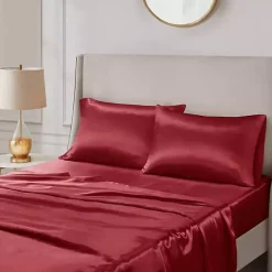 Red Satin King 2-pc. Pillow Case Set