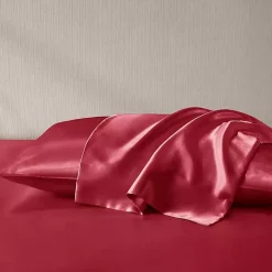 Red Satin King 2-pc. Pillow Case Set