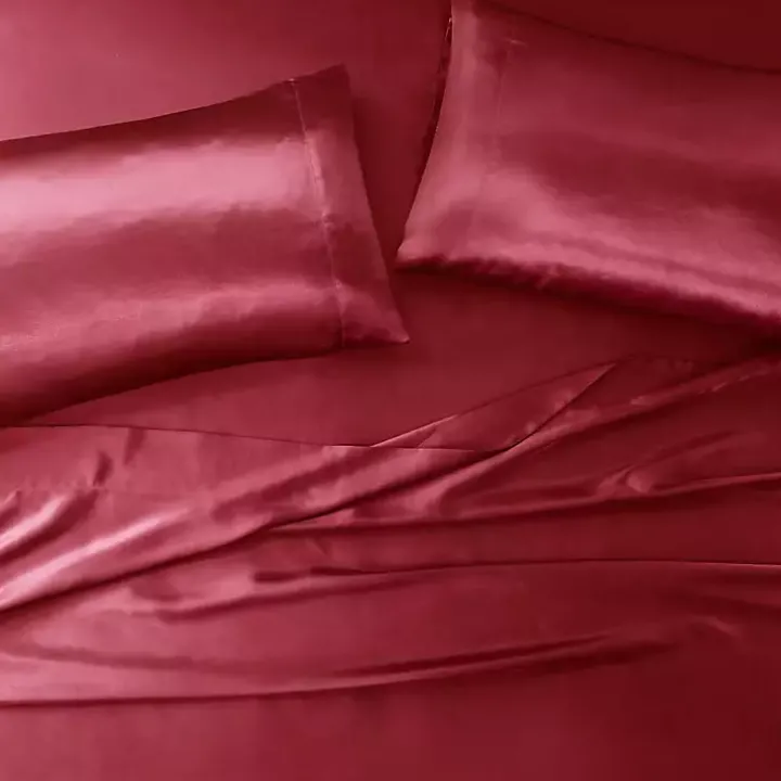 Red Satin Standard 2-pc. Pillow Case Set