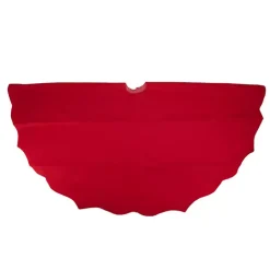 Red Scalloped Edge Christmas Tree Skirt
