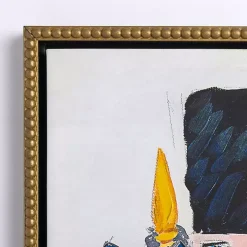 Red Sketched Nutcracker Framed Canvas Art Print