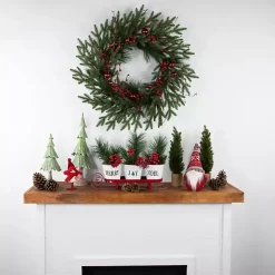 Red Sleigh Holding Buckets Figurine