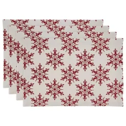 Red Snowflake Christmas Placemats, Set of 4