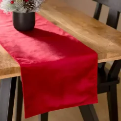Red Velvet Christmas Table Runner, 108 in.