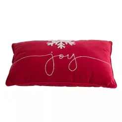 Red Velvet Joy Snowflake Lumbar Pillow