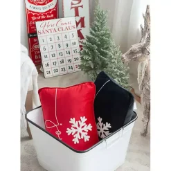 Red Velvet Joy Snowflake Lumbar Pillow