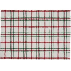Red Wide Plaid Christmas Placemats, Set of 4