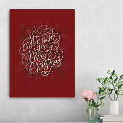 Red Wish Merry Christmas Wall Plaque