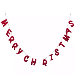 Red Wool Merry Christmas Banner