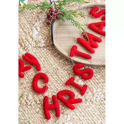 Red Wool Merry Christmas Banner