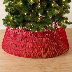Red Woven Seagrass Christmas Tree Collar, 26 in.