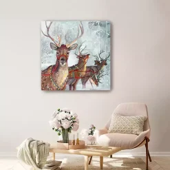 Reindeer Friends Canvas Art Print