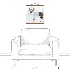 Reindeer in Blue Sweater Hanging Canvas Art Print
