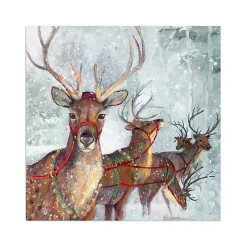 Reindeer in the Snow Canvas Art Print