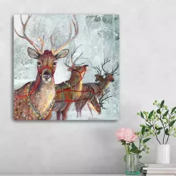 Reindeer in the Snow Canvas Art Print