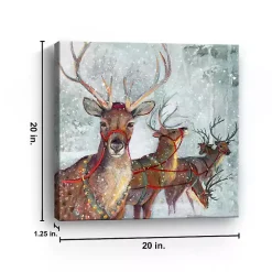 Reindeer in the Snow Canvas Art Print