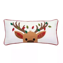 Reindeer Lights Lumbar Pillow