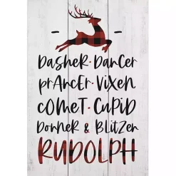 Reindeer List Wood Wall Plaque