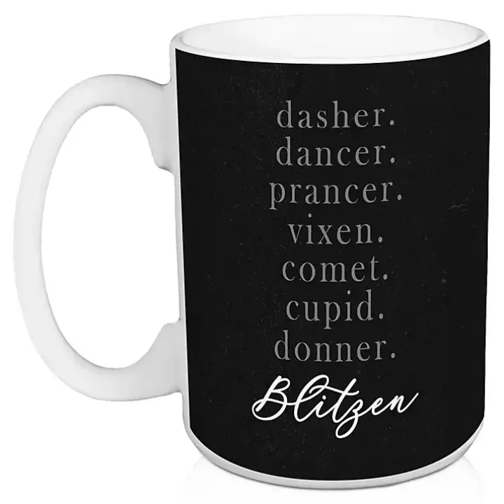 Reindeer Name Mugs, Set of 2