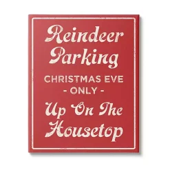 Reindeer Parking Canvas Wall Plaque