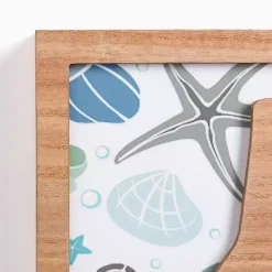 Relax Seashell Print Wood Wall Plaque