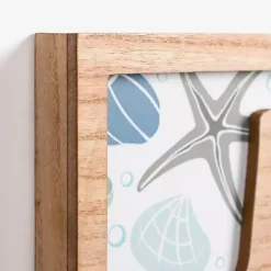 Relax Seashell Print Wood Wall Plaque