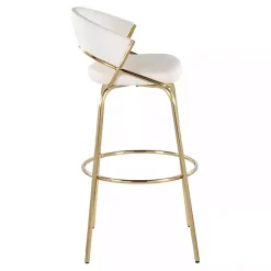 Remy White & Gold Swivel Bar Stools, Set of 2