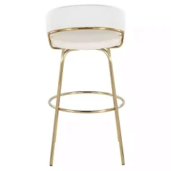 Remy White & Gold Swivel Bar Stools, Set of 2