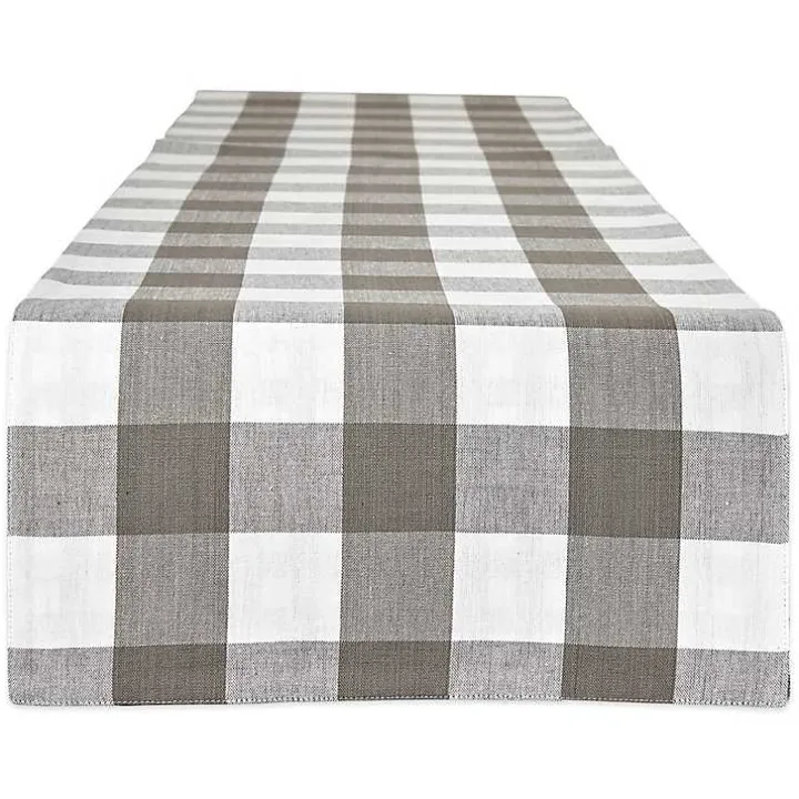 Reversible Gray and White Table Runner, 14x108