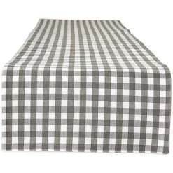 Reversible Gray and White Table Runner, 14x108