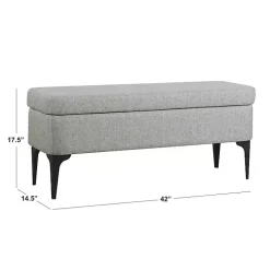 Ricardo Gray Woven Storage Bench