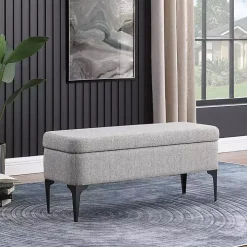 Ricardo Gray Woven Storage Bench