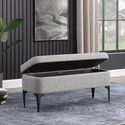 Ricardo Gray Woven Storage Bench