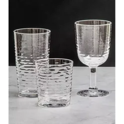 Ripple Clear Shatterproof Goblet Glasses, Set of 6