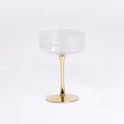 Ripple Gold Base Coupe Wine Glass