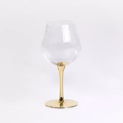 Ripple Gold Base Goblet Wine Glass