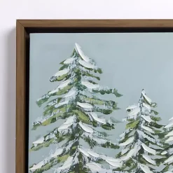 River Winter Scene Framed Canvas Art Print