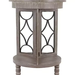 Roberta Gray Wood Decorative Metal Accent Table