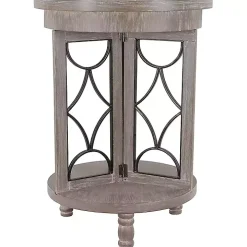 Roberta Gray Wood Decorative Metal Accent Table