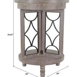 Roberta Gray Wood Decorative Metal Accent Table