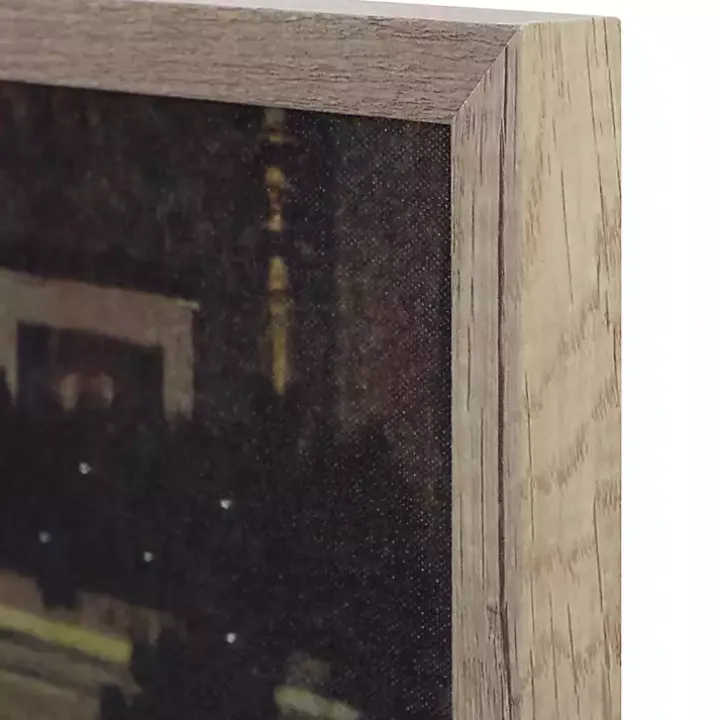 Rockwell Boy Waiting by Fireplace LED Canvas Print